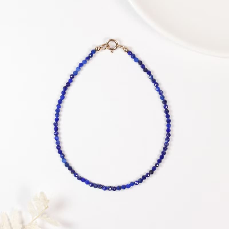 青金石 I 願平安與好運同行  12月誕生石 I 美國14KGF極細手鍊