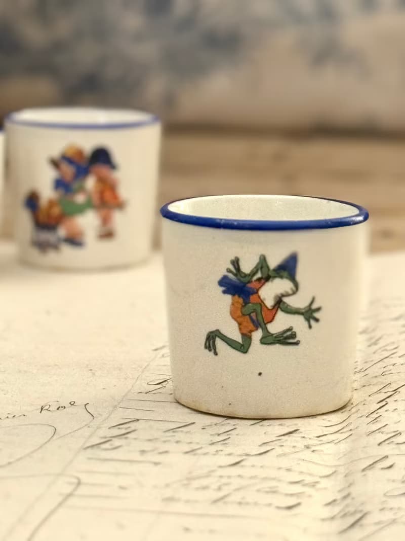 40392-法國古董可愛兒童小杯