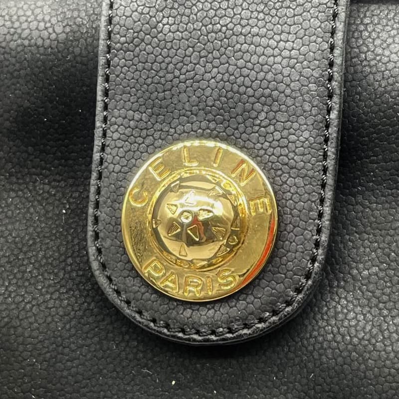 【母親節優惠】中古二手Celine星球黑金皮革手提袋單肩背斜孭包