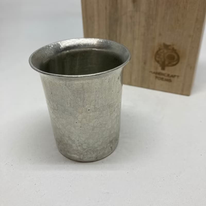 清酒杯/燒酌杯/翻口型純錫酒杯(小杯),青冶金工手作鍛打純錫杯