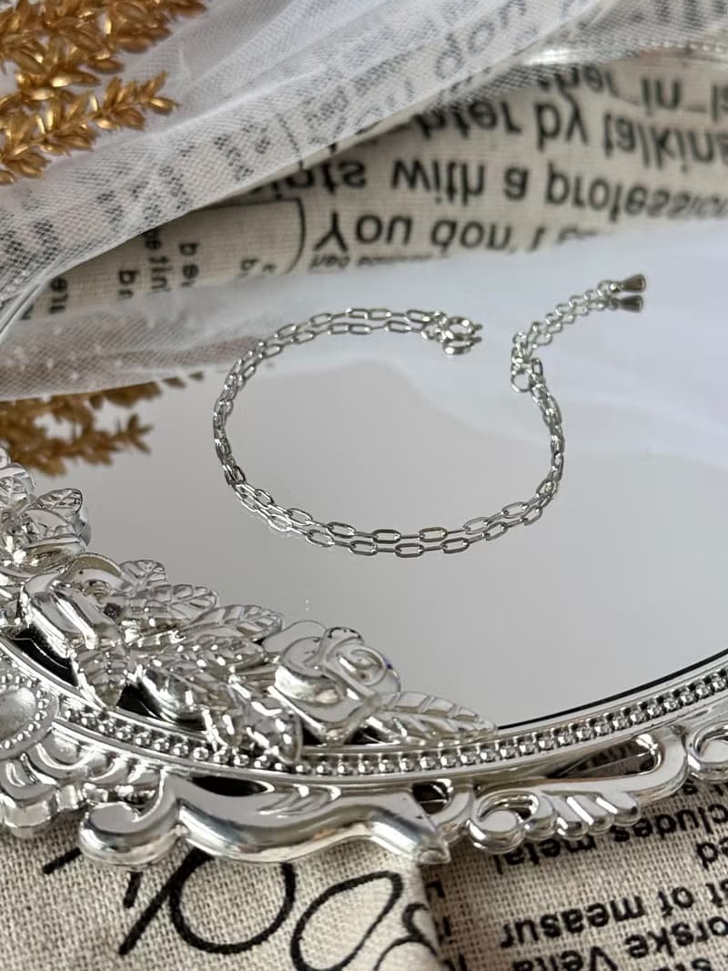 低調奢華氣質方鍊手鍊/醫療鋼手鍊/洗澡不需取下