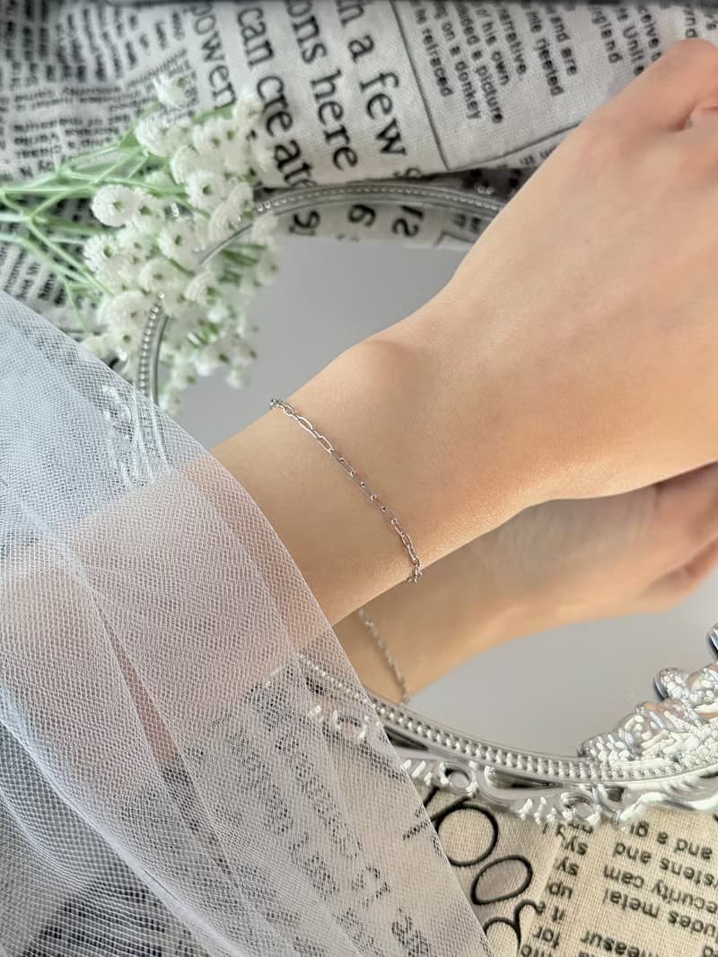 低調奢華氣質方鍊手鍊/醫療鋼手鍊/洗澡不需取下