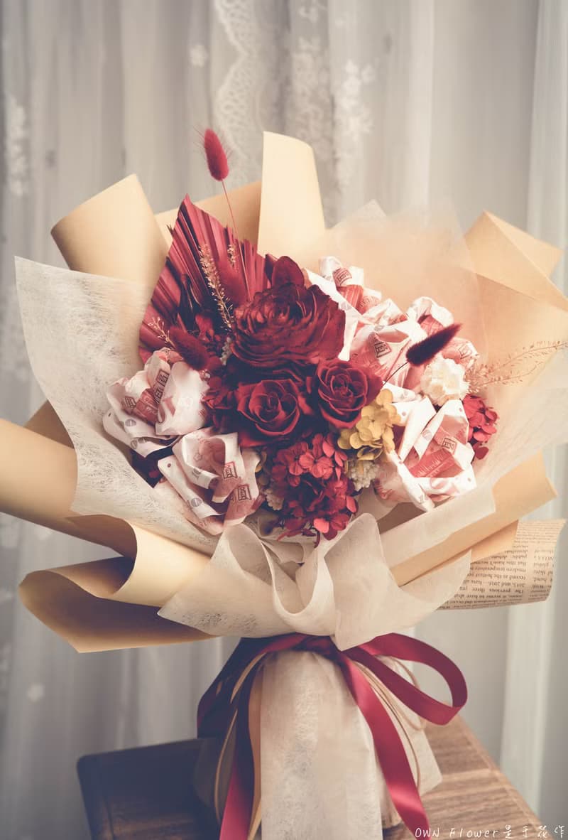 鈔票花束/有錢花花束/紙鈔花束/錢花花束/生日禮物/情人節/不凋花