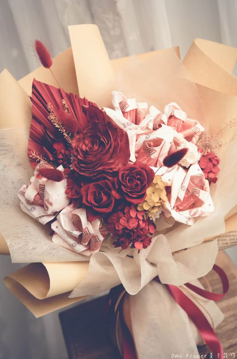 鈔票花束/有錢花花束/紙鈔花束/錢花花束/生日禮物/情人節/不凋花