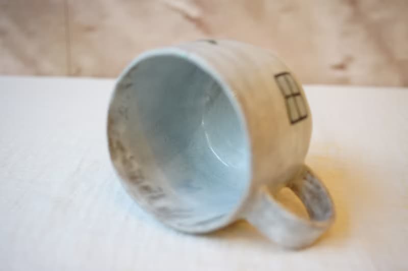 手捏粉引馬克杯 芽白 250ml  咖啡杯 茶杯 陶杯