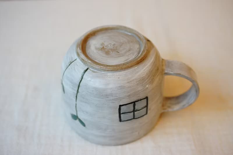 手捏粉引馬克杯 芽白 250ml  咖啡杯 茶杯 陶杯