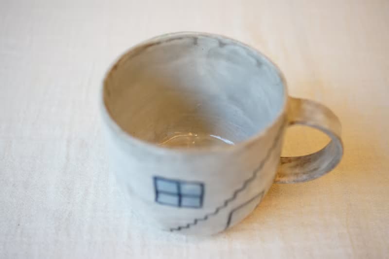 手捏粉引馬克杯 芽白 250ml  咖啡杯 茶杯 陶杯