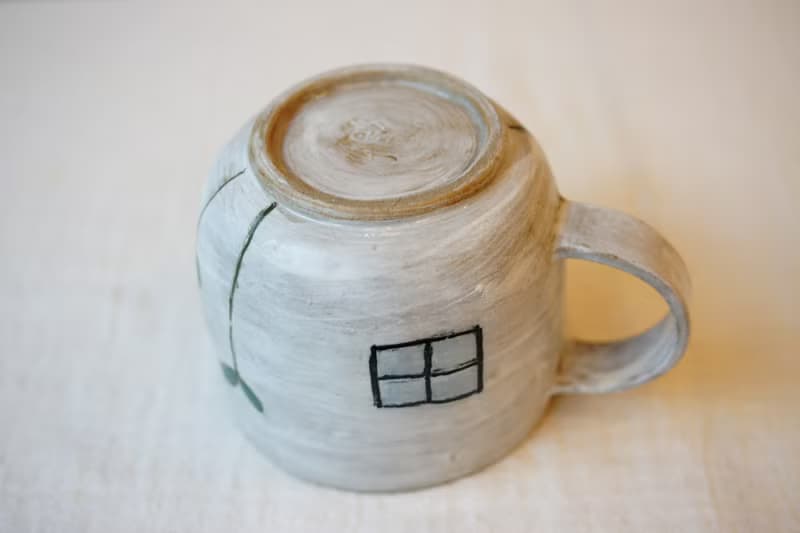 手捏粉引馬克杯 芽白 250ml  咖啡杯 茶杯 陶杯