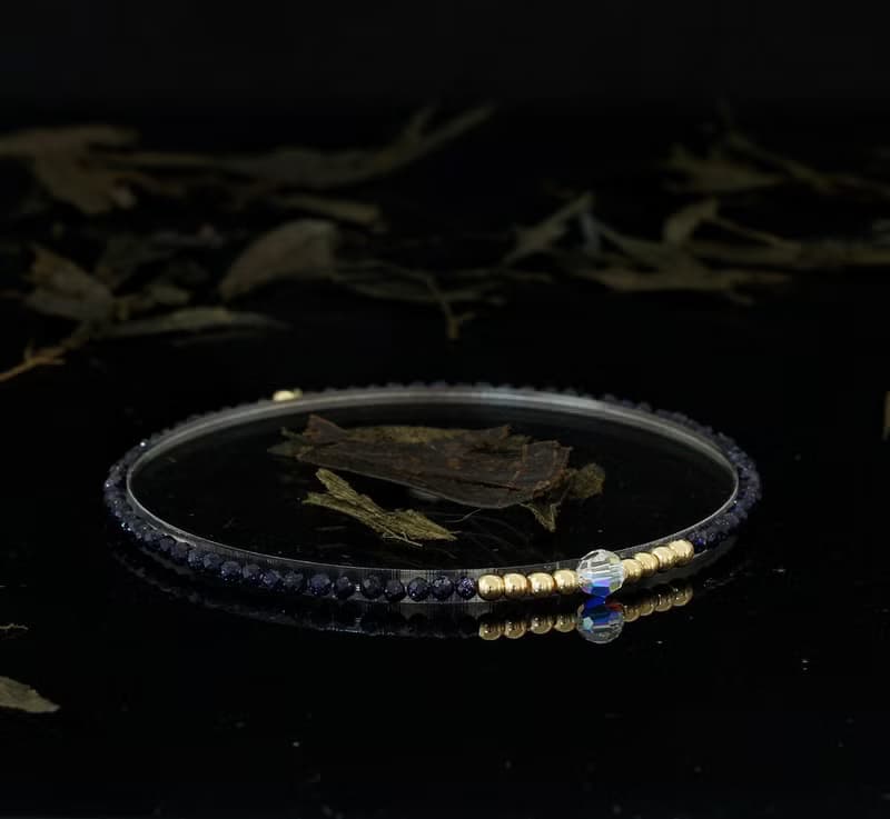 輕奢風 藍砂石 14KGF Swarovski 水晶手鍊