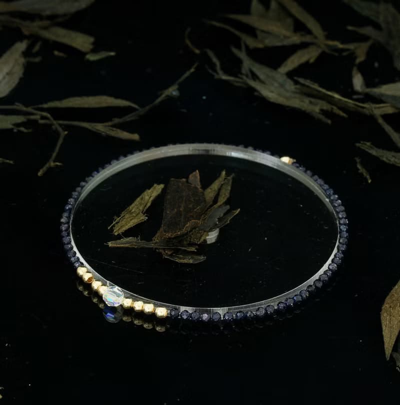 輕奢風 藍砂石 14KGF Swarovski 水晶手鍊