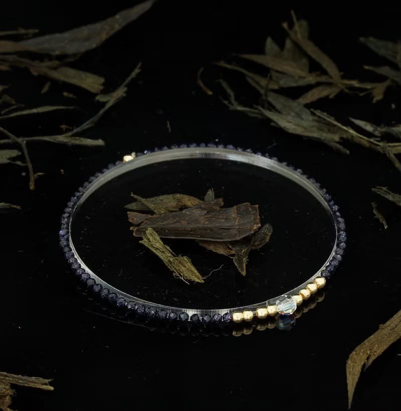 輕奢風 藍砂石 14KGF Swarovski 水晶手鍊