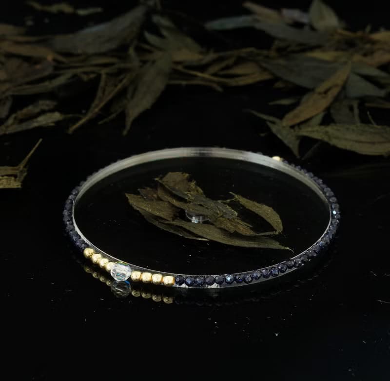 輕奢風 藍砂石 14KGF Swarovski 水晶手鍊