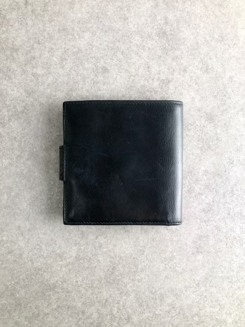 【 日本直送　名牌中古包 】CELINE セリーヌ 財布 ブラック ブラゾン レザー クロコ型押し 二つ折り財布 vintage ヴィンテージ ha2kjw