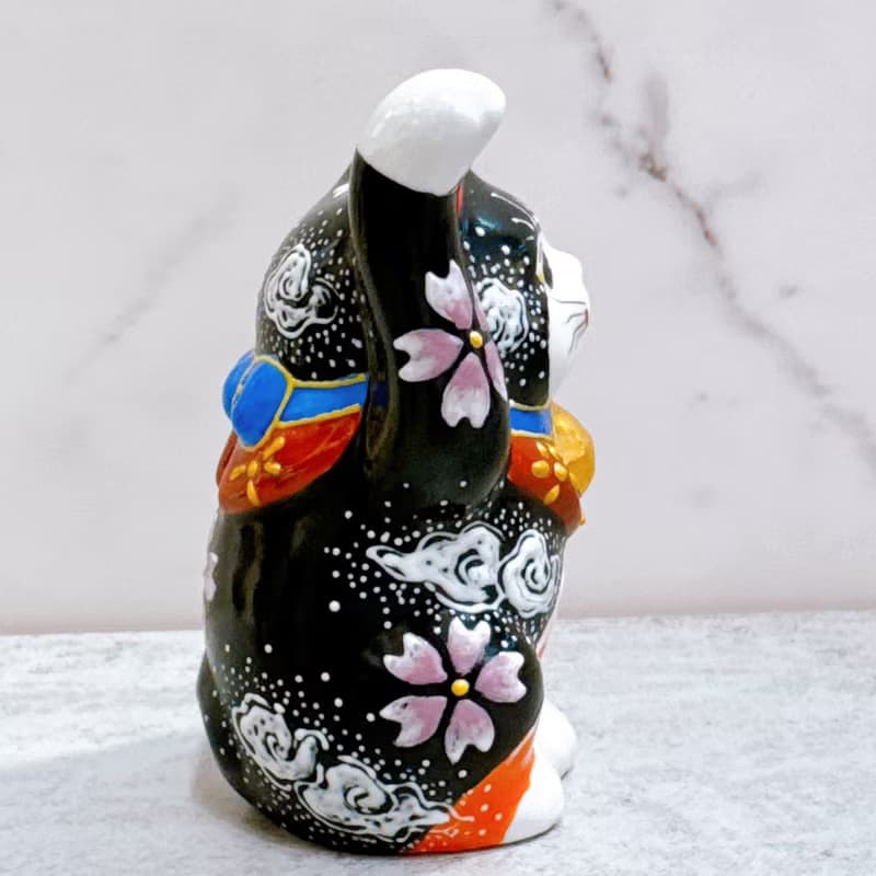 【福映朝霞】日本九谷燒招財貓 | 櫻花赤富士