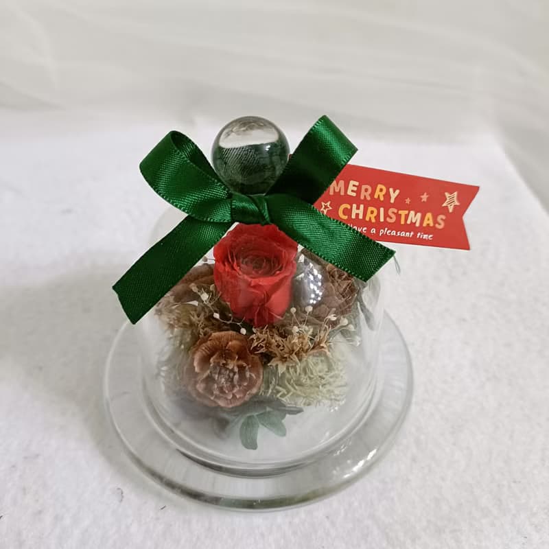 玫瑰玻璃盅罩  生日情人節結婚捧花永生乾燥花七夕情人節花束中秋