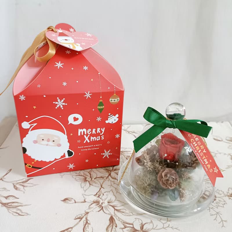 玫瑰玻璃盅罩  生日情人節結婚捧花永生乾燥花七夕情人節花束中秋