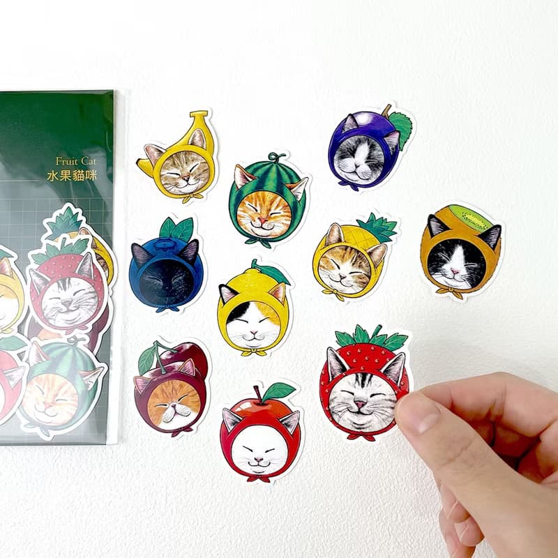 水果貓咪防水貼紙組/迷你貼紙