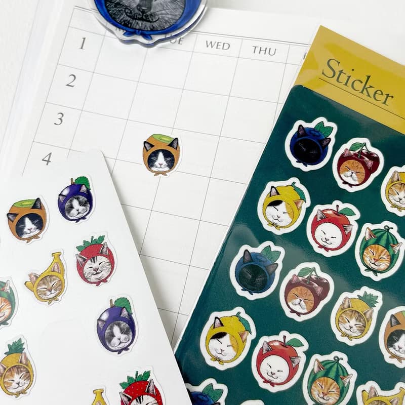 水果貓咪防水貼紙組/迷你貼紙