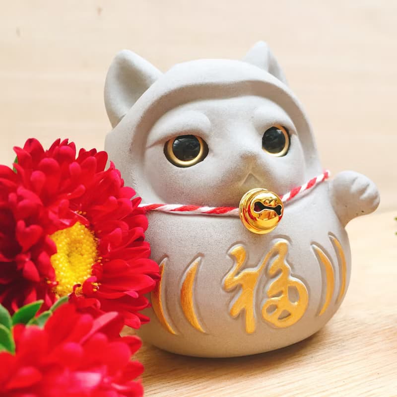 【快速出貨】達摩招財貓 泥穩賺 水泥 擴香石 交換禮物