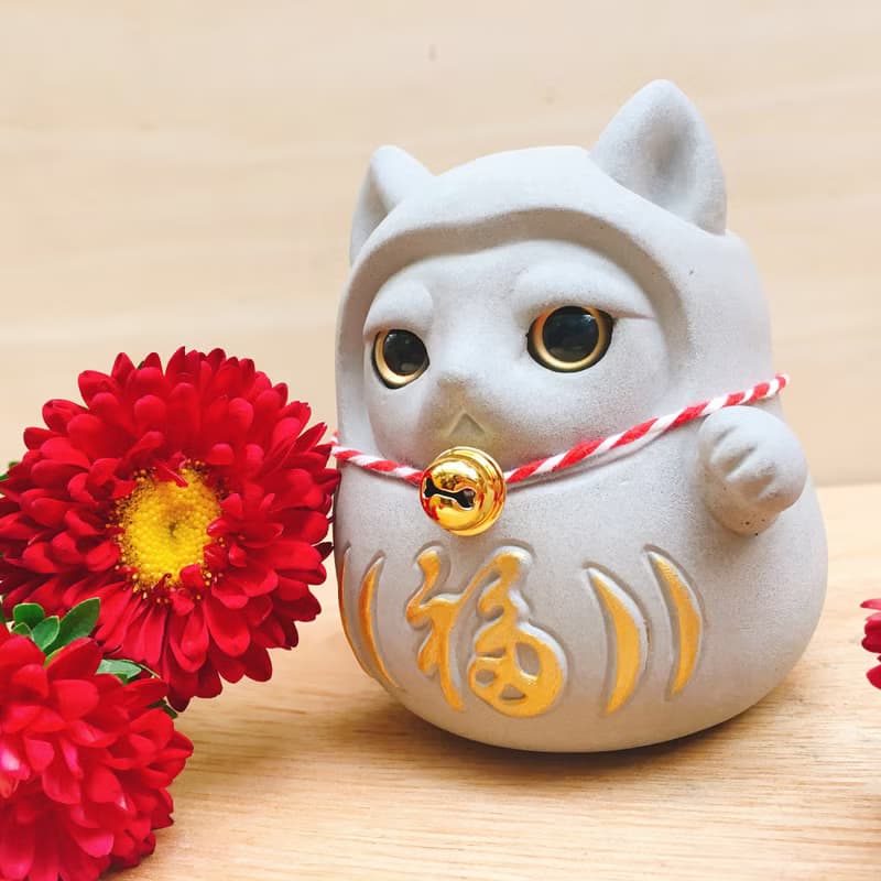 【快速出貨】達摩招財貓 泥穩賺 水泥 擴香石 交換禮物