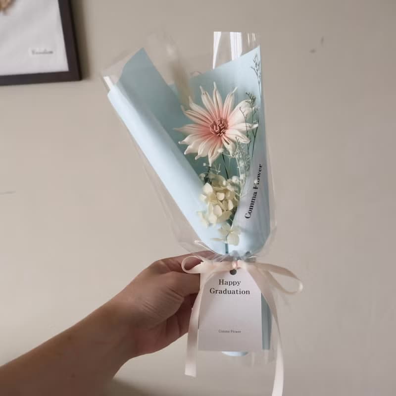 三色索拉捲邊太陽花花束 畢業花束 畢業禮物