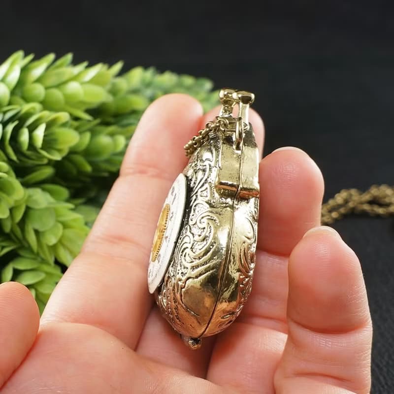 Steampunk Purse Locket Necklace Watch Face Gear Bag Pendant Wish Keeper Jewelry