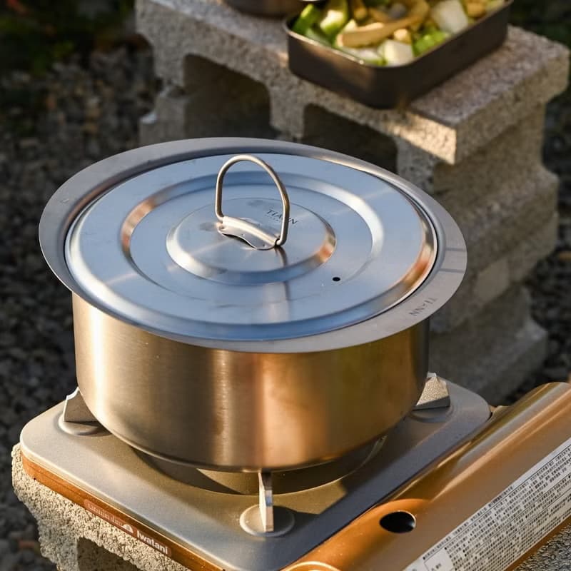【煲湯&火鍋&露營首選】純鈦大湯鍋 元寶鍋 4500ml /露營鍋