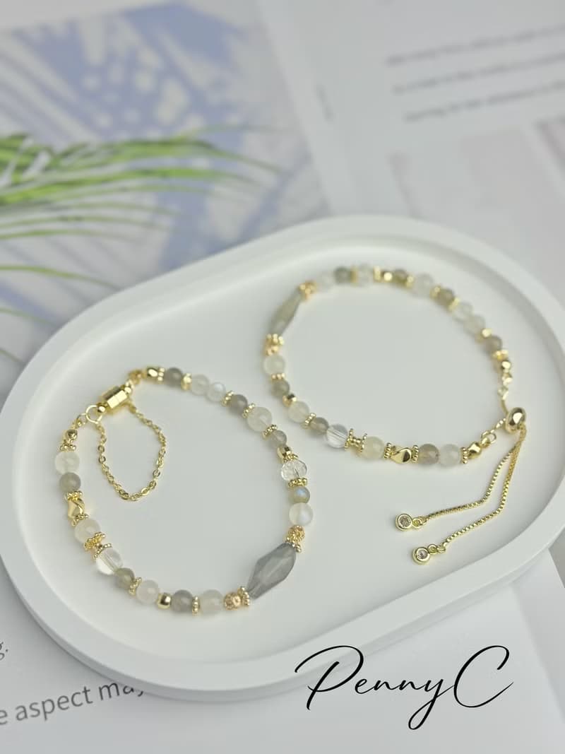 水晶手鍊 拉長石 月光石 穩定情緒 舒緩壓力 幫助睡眠