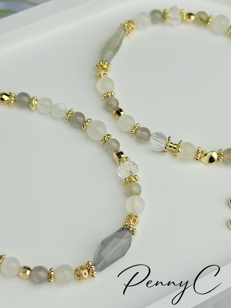 水晶手鍊 拉長石 月光石 穩定情緒 舒緩壓力 幫助睡眠