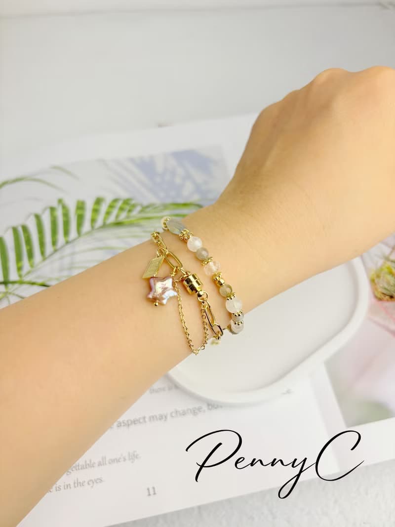水晶手鍊 拉長石 月光石 穩定情緒 舒緩壓力 幫助睡眠