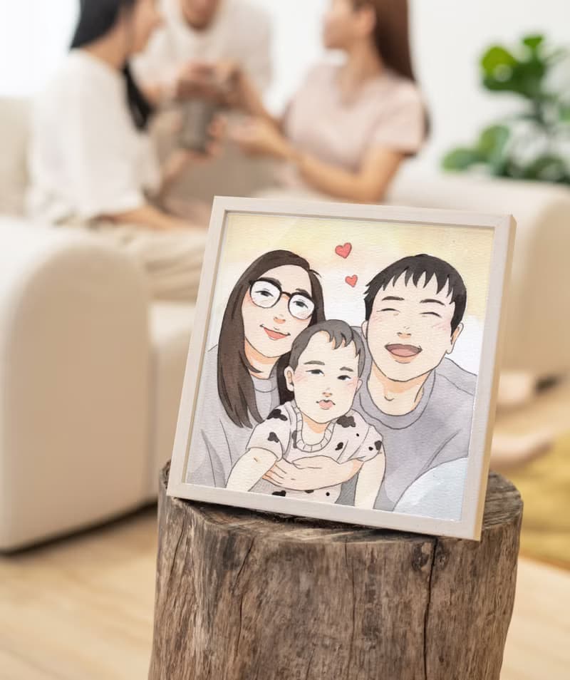 【 紀念日送禮 】全家福 | 婚禮插畫 | 生日 | 情人節 | 週歲送禮