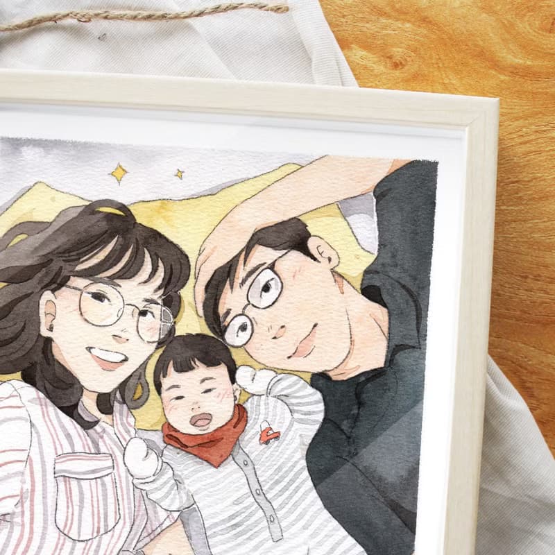 【 紀念日送禮 】全家福 | 婚禮插畫 | 生日 | 情人節 | 週歲送禮