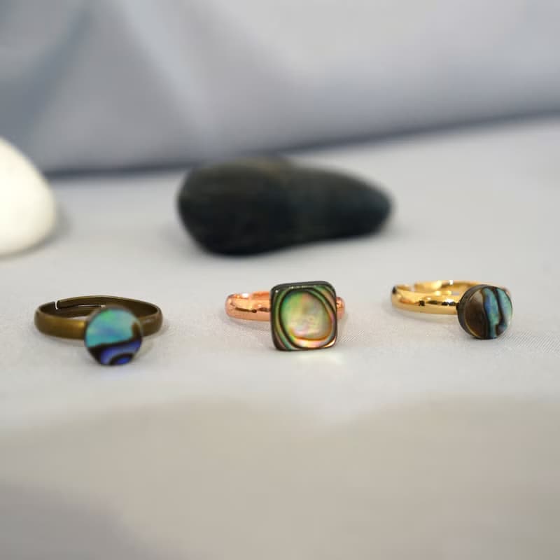 鮑魚貝戒指 x 鮑魚貝耳環