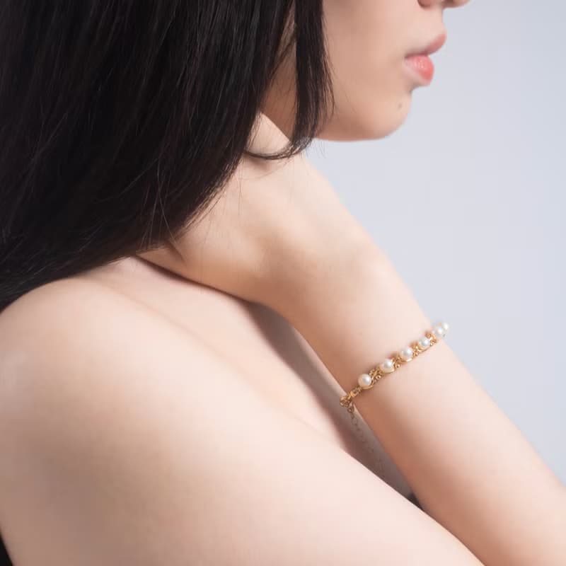 【手作設計】Bounce 單排纏繞天然珍珠手鍊(現貨)(金/銀)