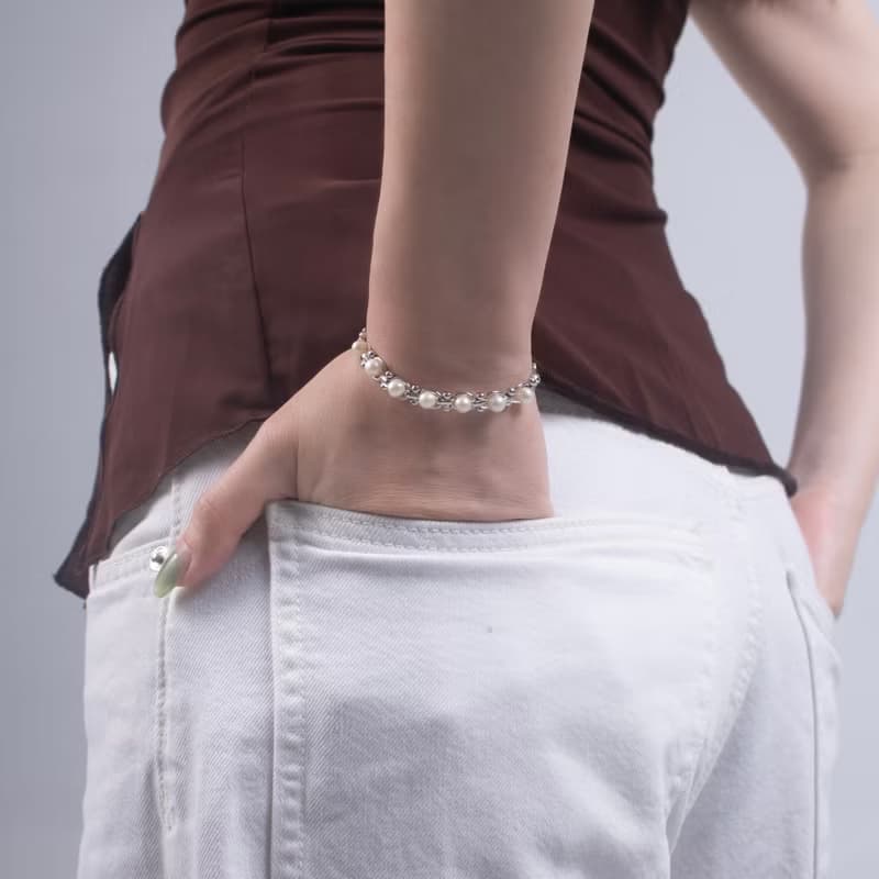 【手作設計】Bounce 單排纏繞天然珍珠手鍊(現貨)(金/銀)