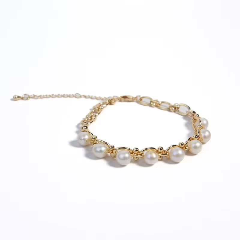 【手作設計】Bounce 單排纏繞天然珍珠手鍊(現貨)(金/銀)