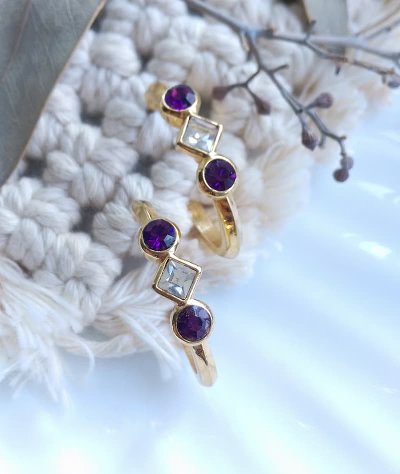 Vintage Jewelry 西洋古董飾品 AVON C圈 優雅萊茵鑽 針式耳環
