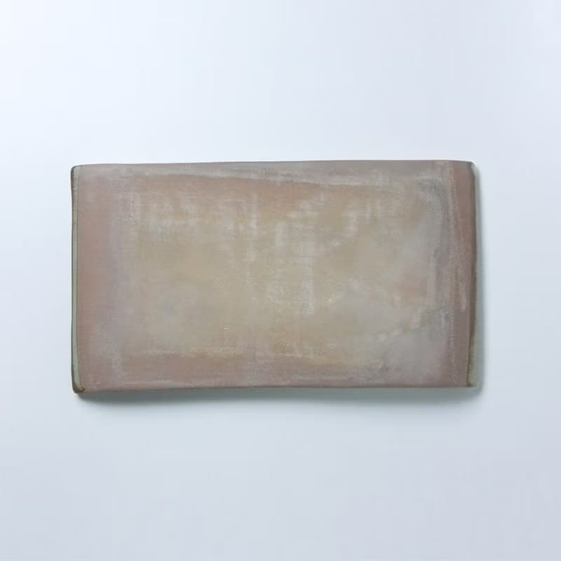 小石原燒小石原燒平盤長盤甜品盤18cm白黑白黑早川陶陶餐具