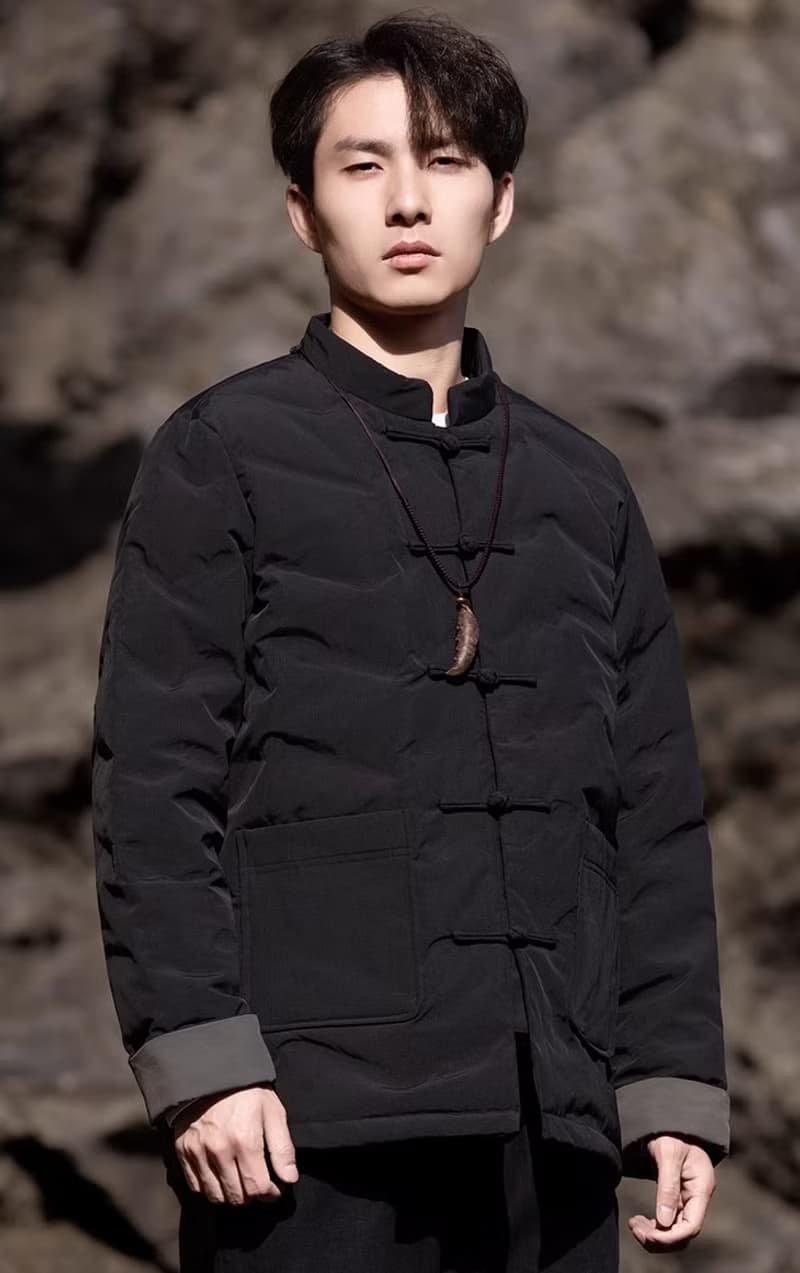 中式復古 極簡盤扣寬鬆羽絨服上衣