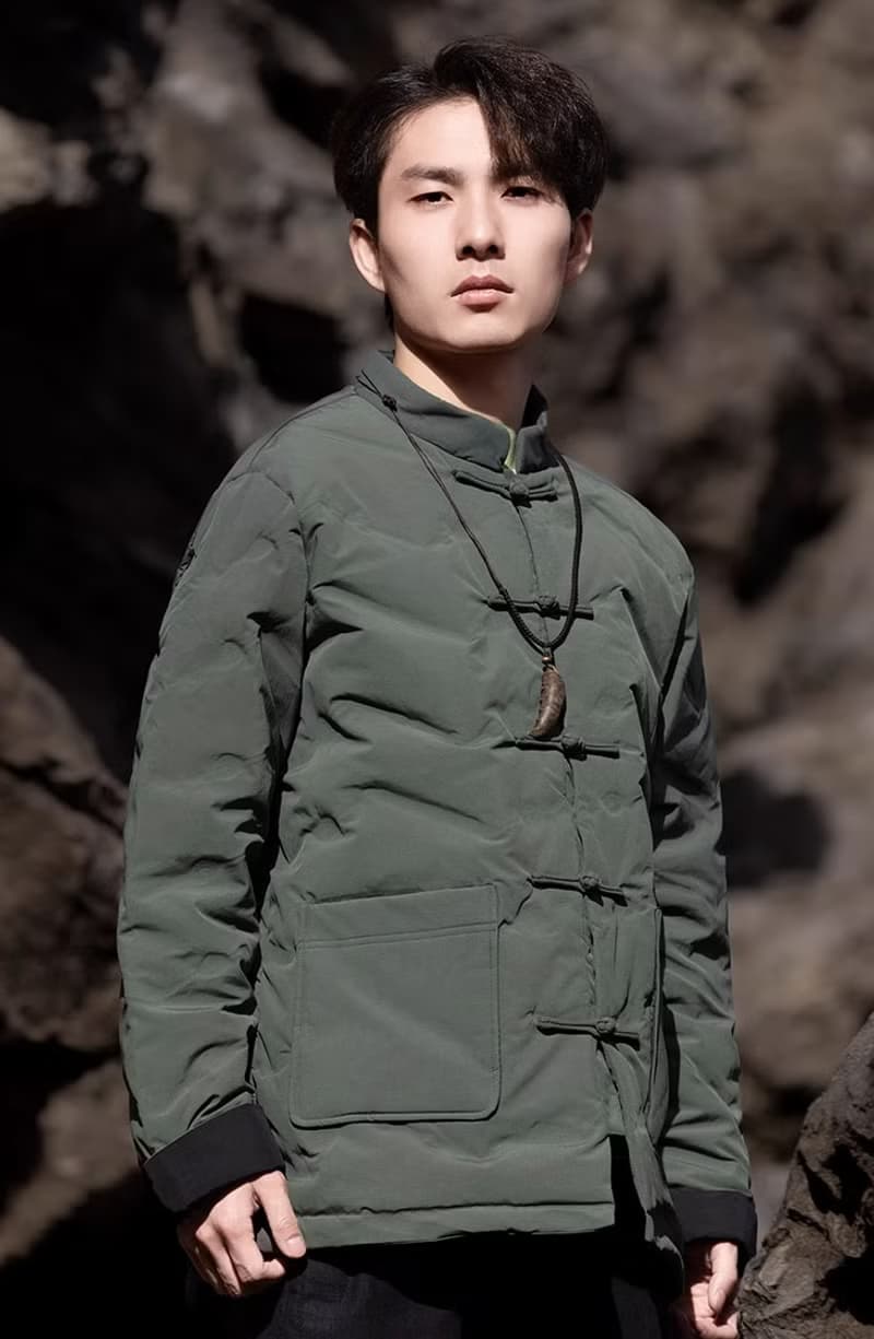 中式復古 極簡盤扣寬鬆羽絨服上衣