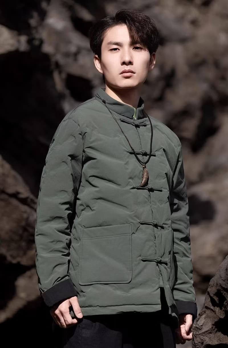 中式復古 極簡盤扣寬鬆羽絨服上衣