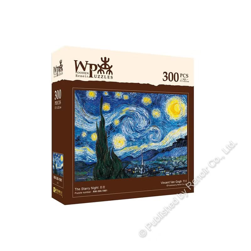 雷諾瓦拼圖文化坊/星夜/300片/梵谷/木質