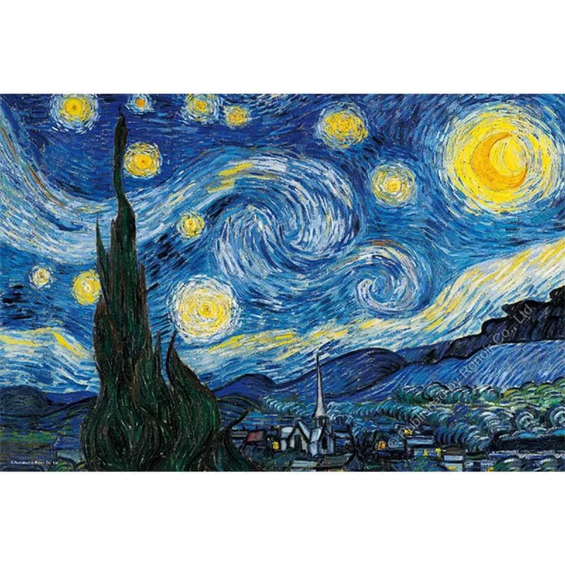 雷諾瓦拼圖文化坊/星夜/300片/梵谷/木質