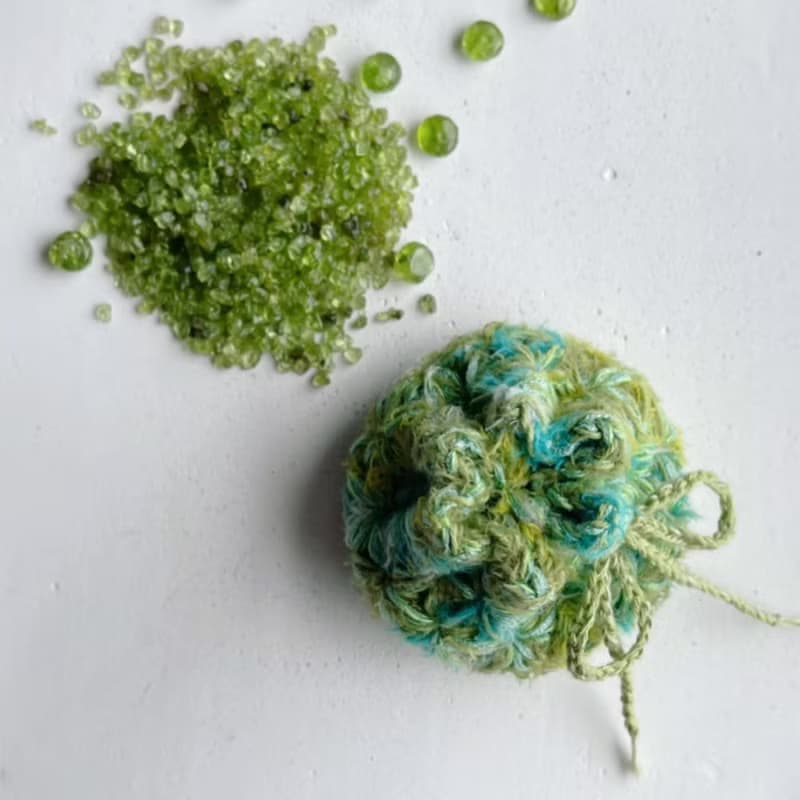 Knitting 生命之花束口袋 - 綠光 心輪敷袋