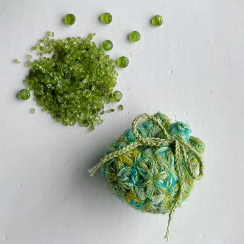 Knitting 生命之花束口袋 - 綠光 心輪敷袋