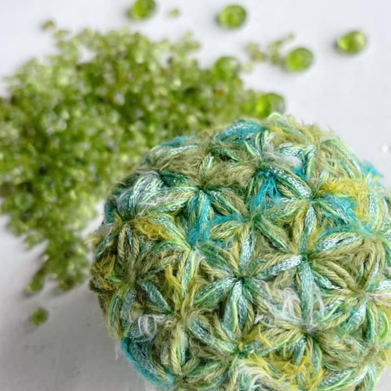 Knitting 生命之花束口袋 - 綠光 心輪敷袋