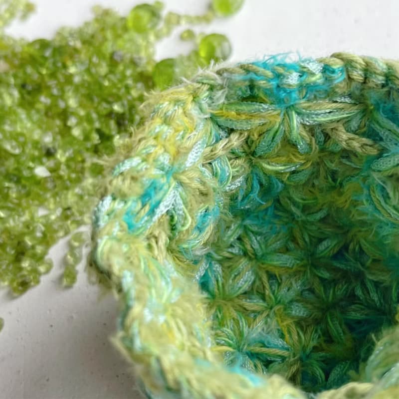 Knitting 生命之花束口袋 - 綠光 心輪敷袋