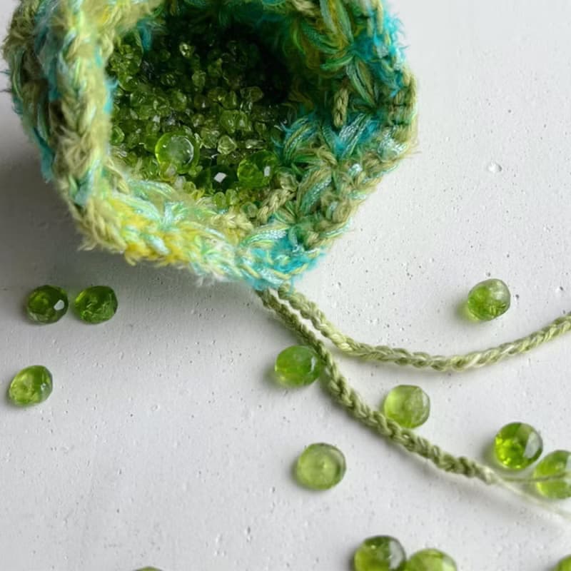 Knitting 生命之花束口袋 - 綠光 心輪敷袋