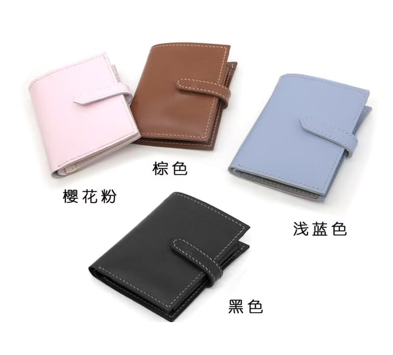 皮革diy材料包/完成品 搭扣豎款錢包 零錢袋短夾 散紙袋銀包刻名