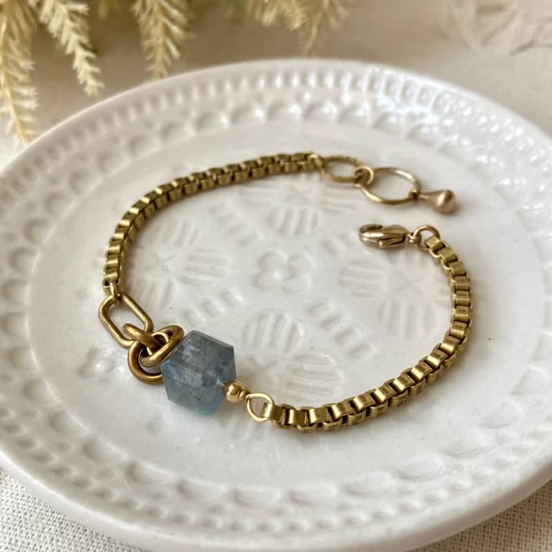 老林雜貨 | 方塊拉長石手鍊